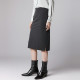 Lusi Belle's new mid-length skirt commuting high waist slim straight women's skirt black professional hip long skirt
