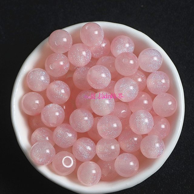 8/10mm Starry Sky Mermaid Ji straight hole round beads Handmade DIY beads loose beads bracelet mobile phone chain beads acrylic
