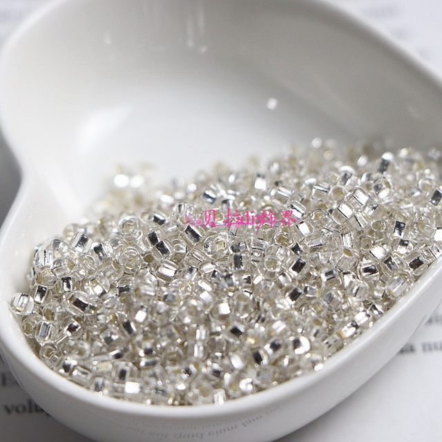 New silver filled gold and silver square hole round rice beads handmade diy bracelet necklace hairpin step shake jewelry accessories material