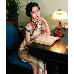 Old Shanghai Cheongsam Autumn and Winter 2023 new young woman temperament celebrity retro Republic of China style long