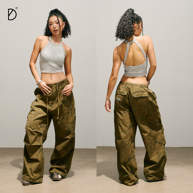 
SMILE DDD hollow halter neck vest chest pad beautiful back elastic breathable sports hot girl jazz dance suspender vest