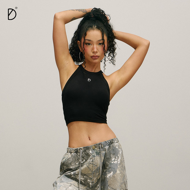 SMILE DDD halter neck vest chest pad honeycomb integrated short hot girl yoga fitness commuting sports sling