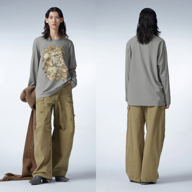 JNBY/Jiangnan Buddy Autumn Long Sleeve T-shirt Women's Printed Round Neck Loose Soft Commuter Top 5N9110560