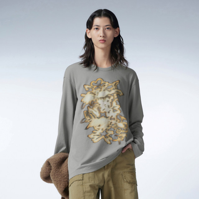 JNBY/Jiangnan Buddy Autumn Long Sleeve T-shirt Women's Printed Round Neck Loose Soft Commuter Top 5N9110560