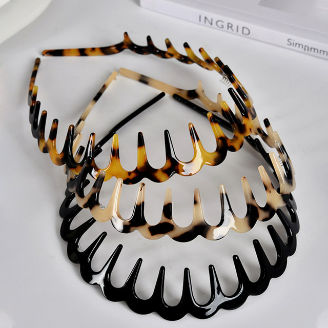Large wave tooth comb hair hoop for women 2025 new high skull face wash non-slip non-slip headband hairpin hair headband