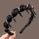 2025 new high skull top headband with teeth non-slip wavy hairpin for women with high-end and fashionable headband headwear