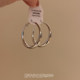 
Huge face, small face! Silver circle earrings for women 2025 new style light luxury high-end plain hoop earrings hoop earrings