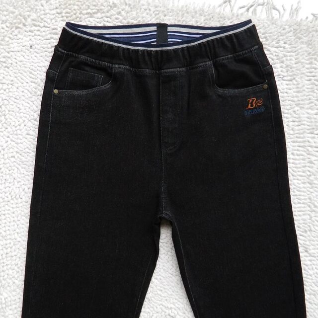 High -waist with thin velvet jeans 2024 autumn and winter grinding hair, big size fat MM middle -aged mother loose straight pants
