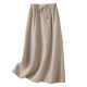 IHIMI Haimi American casual and versatile linen skirt for women 2025 summer new drawstring a line midi skirt