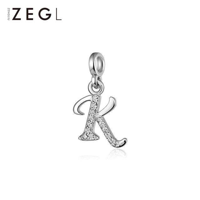 ZENGLIU designer patchwork 925 silver letter pendant bracelet for women autumn and winter DIY beaded accessories light luxury niche
