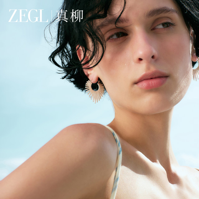 ZEGL Zhenliu Heart Holiday Earrings Women's Exaggerated Earrings Niche Unique Earrings High-end Large Earrings New Hot Style