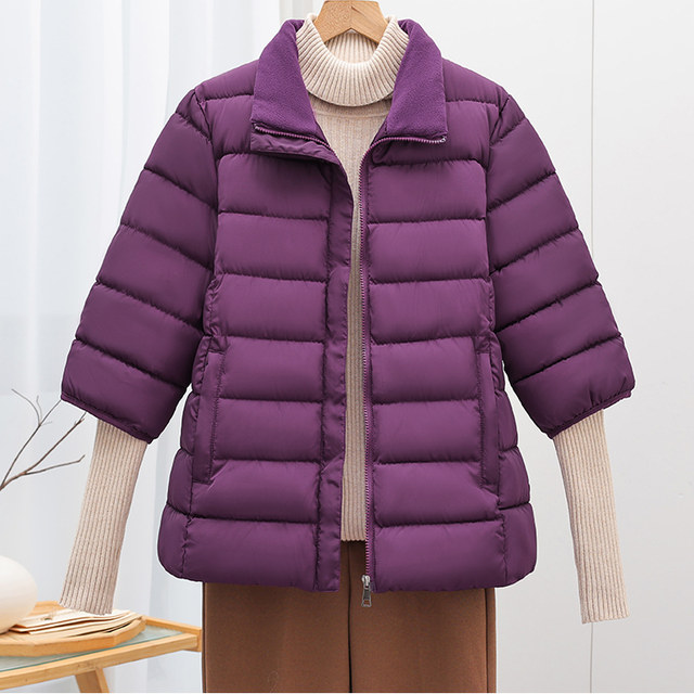 Autumn and winter middle-aged and elderly women's clothing 7-quarter sleeve cotton vest mother's clothing down cotton vest thickened cotton waistcoat jacket cotton clothing