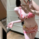 European and American sexy hotties bikini three-piece set with small breasts gathered and slim skirt style split swimsuit seaside resort hot spring