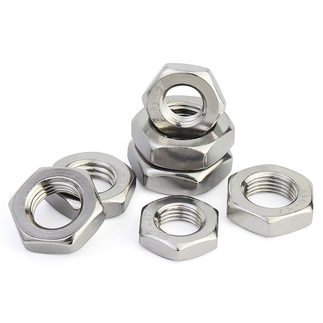 Jinchao 304 stainless steel hexagonal thin nut 316 thin nut flat thin nut M3M4M5M6M8M10M12M20