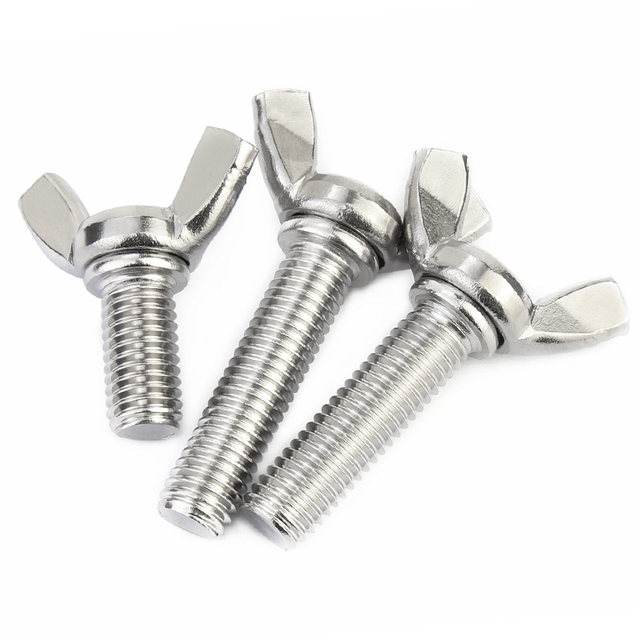 304/201/316 stainless steel butterfly screw butterfly type ramrod ingot hand screw bolt M3M4M5M6M8M10