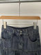 European and American street trend retro old female style anti -walking high -waisted denim skirt short skirt
