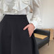 Boxer skirt female black suit umbrella skirt pocket vertical A -line skirt large size fluffy pleated skirt anti -light skirt
