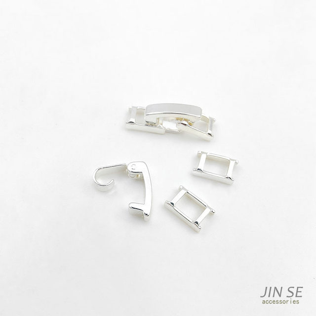 Real gold color-protecting link buckle three-piece set bracelet necklace zircon chain buckle belt buckle diy jewelry accessories