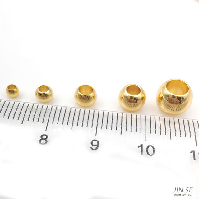 18K14K real gold plated color-preserving large hole beads separated by beads wheel beads handmade diy loose beads beaded necklace jewelry accessories