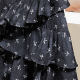 Silk Cypress Printed Skirt 2025 Summer New Women's Fashion Irregular Spliced ​​Elastic Waist Temperament Short Skirt