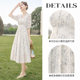 Cypress high-waist dress 2025 spring and summer new women's clothing, fresh waist-hugging and slimming mid-length V-neck tea break skirt