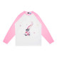 we11doneshark Song Zuer and Cecilia Cheung Pink Rainbow Love Bear Print Vagrant Sleeve Cartoon Long Sleeve T