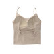 Beauty back vest with chest pads female hot girl bands in summer short inner and outer wearing open -back tops, niche design sense
