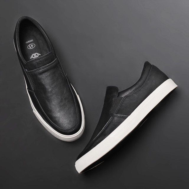 Men's shoes, trendy shoes, summer casual shoes, leather shoes, lazy people pedal versatile Korean style trendy shoes, men's breathable foot cover