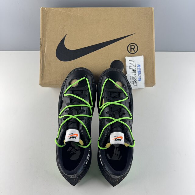 Nike Blazer OffWhite OW joint brand black and green men and women deconstructed casual shoes DH7863-001