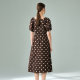 Sweet puff sleeve A-line tea skirt MOFAN 2025 summer new lady cafe and slim dress