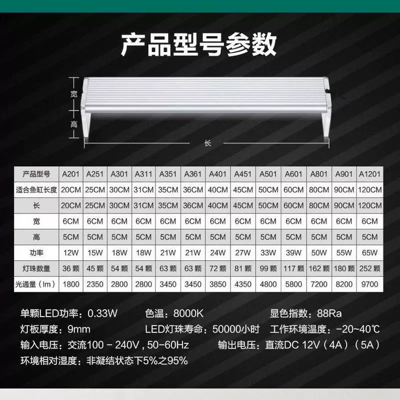 Led水草灯千寻全光谱草缸灯红草发色好小型