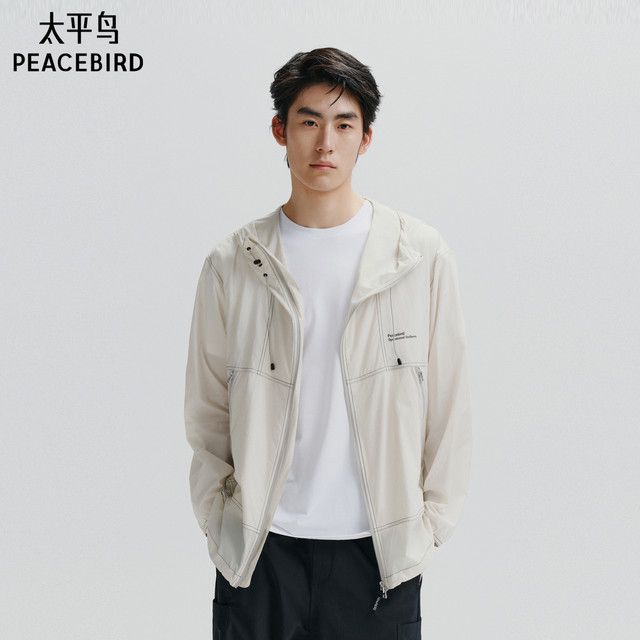 Peacebird men's sunscreen suit connects fashion anti -ultraviolet skin clothing outdoor leisure jacket

