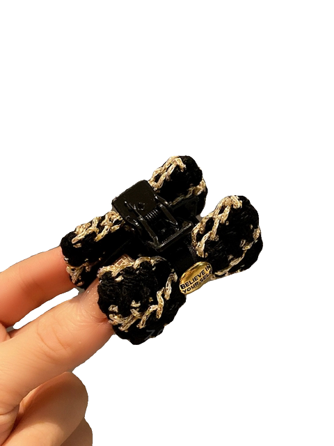 Korean style wool bow bangs clip female high-end princess clip sweet temperament 2023 new hair accessories