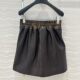 Japanese new versatile retro old sheepskin elastic high waist H-shaped side zipper small A-line short skirt
