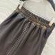Japanese new versatile retro old sheepskin elastic high waist H-shaped side zipper small A-line short skirt
