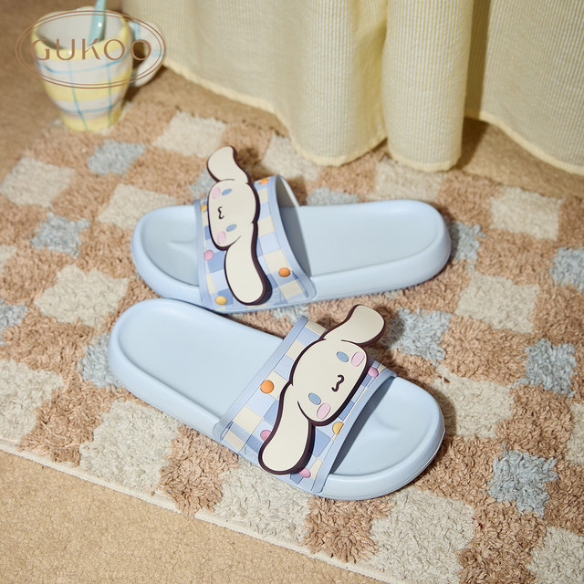 Fruit shell slippers for women in summer Sanrio co-branded new flat-soled versatile EVA slippers shit-like home slippers