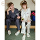 Fruit shell couple pajamas for women in spring and autumn new anti-static ice silk spring suit men pajamas cool home clothing set A