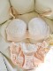 Japanese large size large cup Fairy orange pink stereo underwear set CDEFGH cup large bras big bra