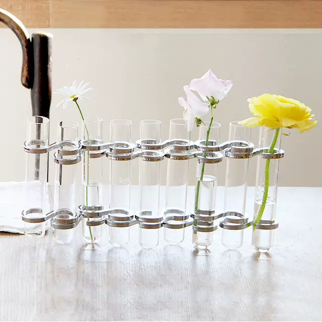 稻谷藏库DULTON 创意玻璃试管花瓶桌面干花瓶居家水培器皿试管-Taobao