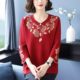 
Middle-aged and elderly women's clothing 2025 spring and summer new large size knitted tops, fashionable fat mothers, loose slimming ice silk T-shirts