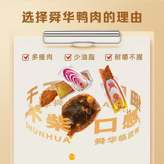 Shunhua Linwu duck Hunan Chenzhou specialty duck neck, duck wings, duck gizzard meat braised snacks gift package cooked food 500g