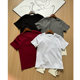 Universal ~! Simple basic solid color TR slim fit right shoulder style round neck short-sleeved stretch cotton T-shirt for women