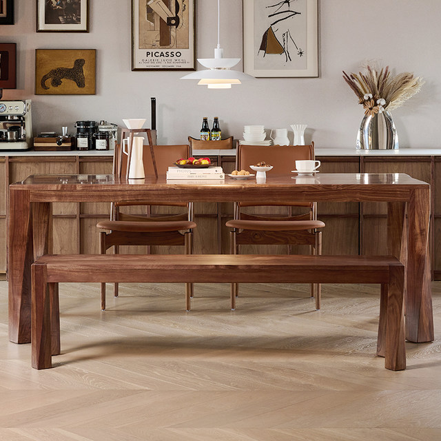 North American black walnut dining table designer solid wood table home ...