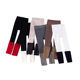 
Girls' velvet thickened autumn and winter socks spliced leggings fashionable pinstripe socks Maillard warm leggings