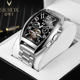 SKROX Frank Tand Flying Wheel Double Calendar Reproduced Wine Barrel Full Automatic Mechanical Watch Male Butterfly Tibetan Belt
