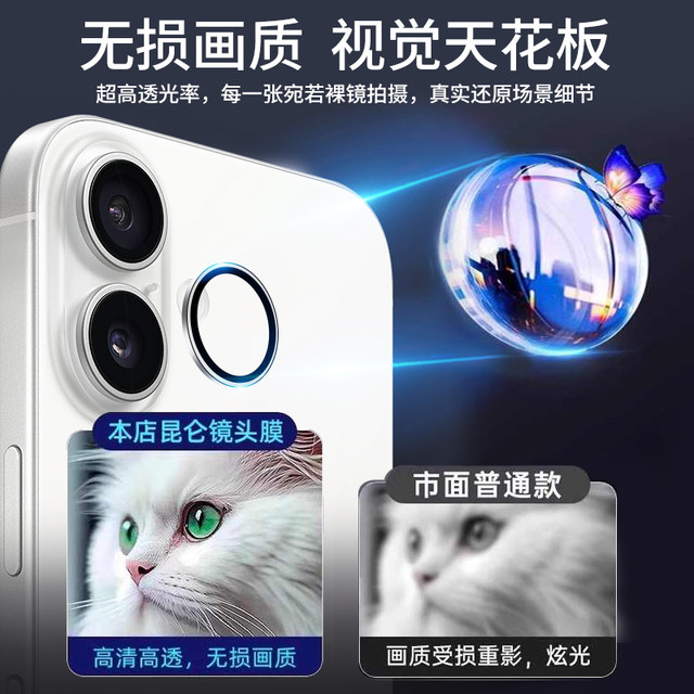 Suitable for Apple 16 lens film iPhone17Pro mobile phone camera ProMax protective film Plus rear iP16 tempered sixteen camera ring PM integrated Air all-inclusive film