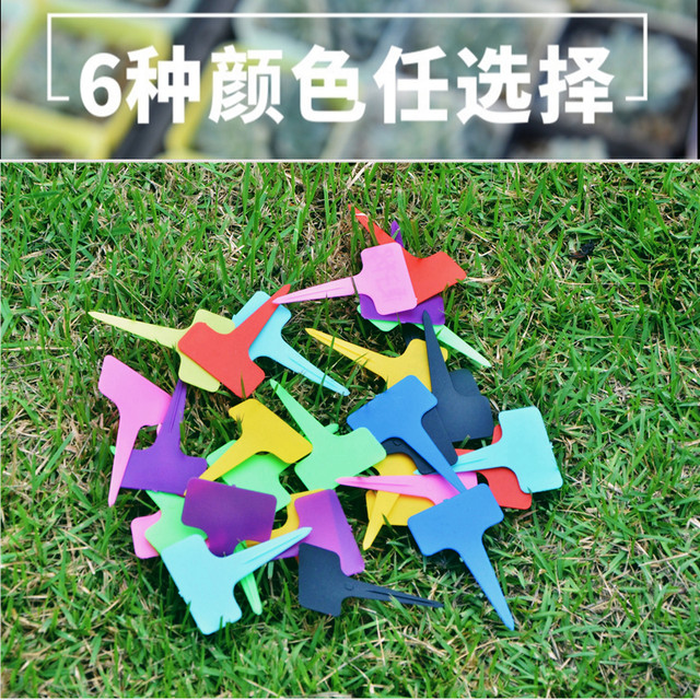 Plant label Gardening label T-shaped succulent label Colorful sign micro landscape waterproof floor sign