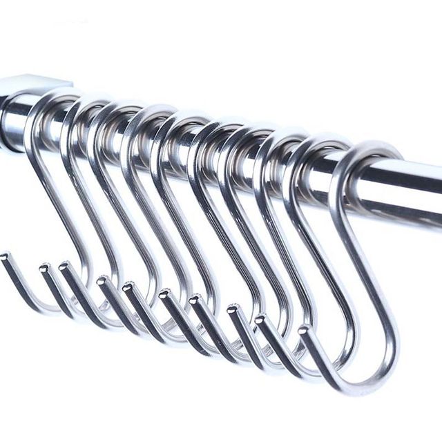 Kitchen clothes and clothing S -shaped exhibition will be hooked with punching metal stainless steel S hook -shaped bookbags
