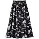 Printed skirt for women's summer pocket 2024 new high-waisted large-size floral skirt A-line skirt draped and swaying long skirt