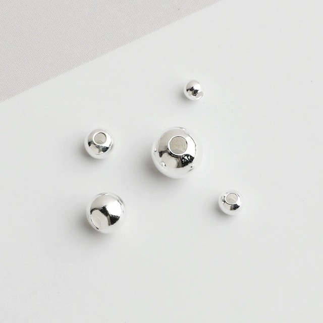 999 pure silver beads, loose beads, round beads, diy accessories, silver jewelry bracelet, braided material, beaded beads, braided rope, sterling silver